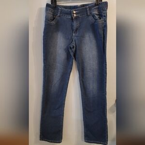 Rue 21 denim jeans Mid rise skinny freedom flex 2 button faded